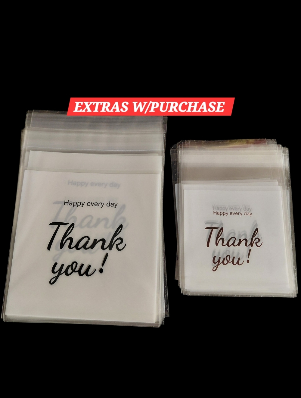 40ct. Large and Small Resealable Thank You Bags 20-3x4/20 2x3